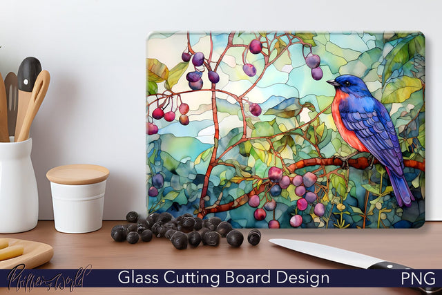 Glass Cutting Board Design | Blue Bird Sublimation Pfiffen's World 