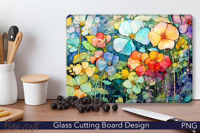 Glass Cutting Board Design | Colorful Flowers Meadow Sublimation Pfiffen's World 