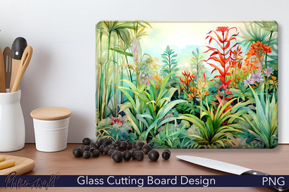 Glass Cutting Board Design | Exotic Flowers Sublimation Pfiffen's World 
