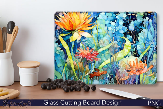 Glass Cutting Board Design | Ocean Nature Sublimation Pfiffen's World 
