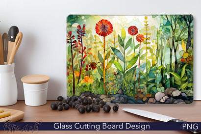 Glass Cutting Board Design | Orange Flowers Sublimation Pfiffen's World 