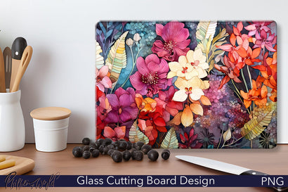 Glass Cutting Board Design | Purple Flowers Sublimation Pfiffen's World 