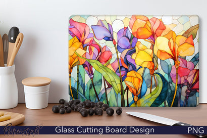 Glass Cutting Board Design | Summer Flowers Sublimation Pfiffen's World 