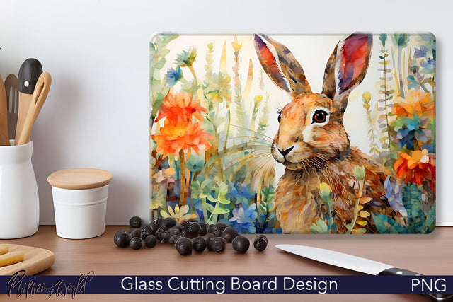 Glass Cutting Board | Easter Bunny Sublimation Pfiffen's World 