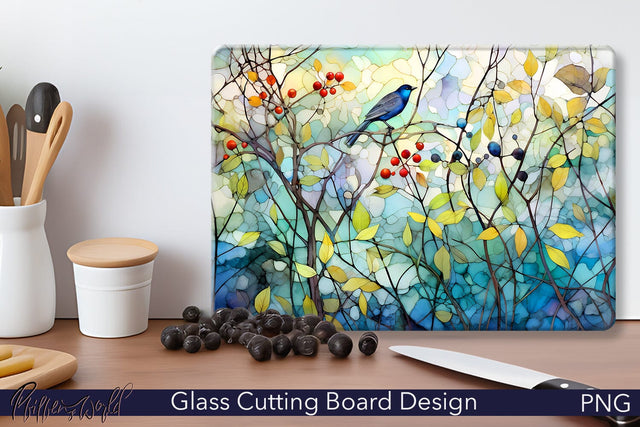 Glass Cutting Board | Garden Trees Sublimation Pfiffen's World 