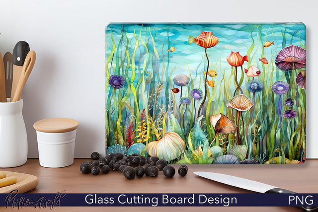 Glass Cutting Board | Undersea Sublimation Pfiffen's World 