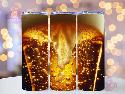 Glass Of Beer Cold 20oz Tumbler Wrap Sublimation Design, Straight Tapered Tumbler Wrap, Beer Lover Tumbler Png, Instant Digital Download Sublimation SvggirlplusArt 