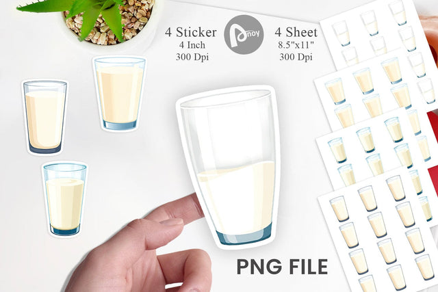 Glass of Milk Sticker Sublimation artnoy 