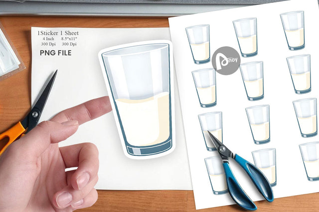 Glass of Milk Sticker Sublimation artnoy 