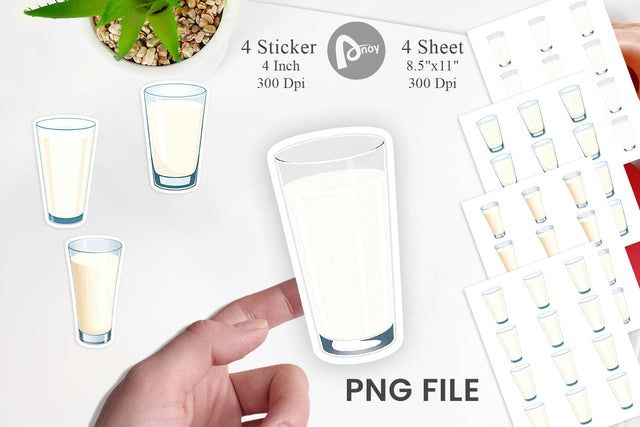 Glass of Milk Sticker Sublimation artnoy 