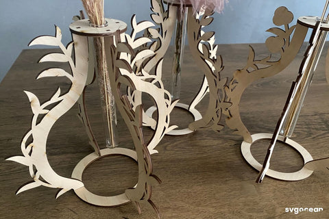 Glass Tube Floral Vases Laser Cut SVG SvgOcean 