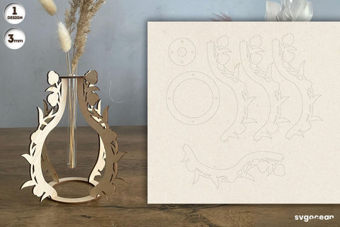 Glass Tube Floral Vases Laser Cut SVG SvgOcean 