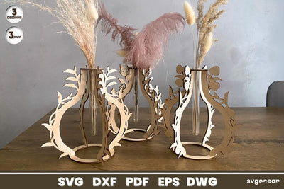 Glass Tube Floral Vases Laser Cut SVG SvgOcean 