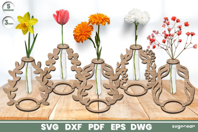 Glass Tube Flowers Vase Laser Cut SVG SvgOcean 