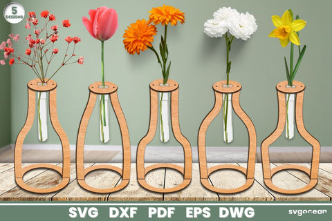 Glass Tube Vase Laser Cut SVG SvgOcean 