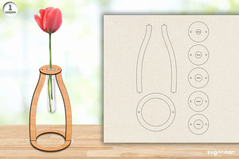 Glass Tube Vase Laser Cut SVG SvgOcean 