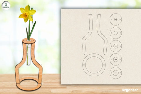 Glass Tube Vase Laser Cut SVG SvgOcean 