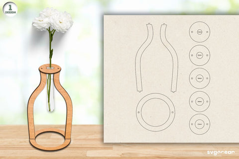 Glass Tube Vase Laser Cut SVG SvgOcean 