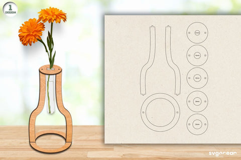 Glass Tube Vase Laser Cut SVG SvgOcean 