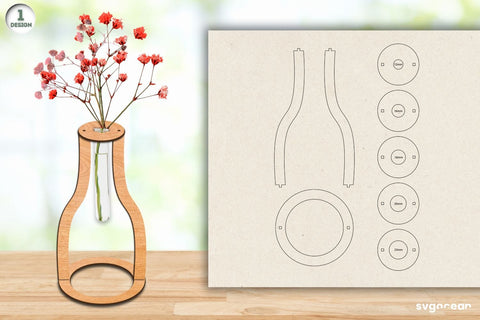 Glass Tube Vase Laser Cut SVG SvgOcean 