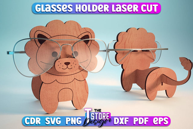 Glasses Holder Laser Cut Design | Wooden Holder Design | CNC File SVG The T Store Design 