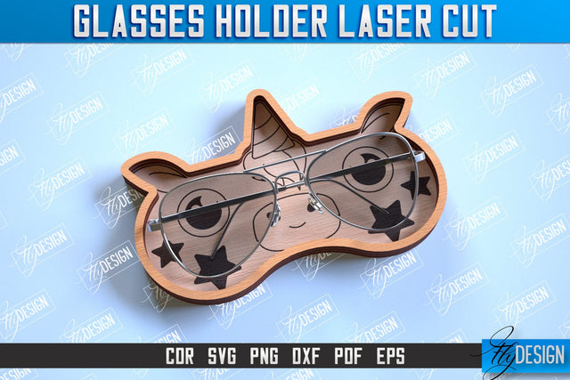 Glasses Holder Laser Cut | Eyeglass Stand | Animal Face | CNC File SVG Fly Design 
