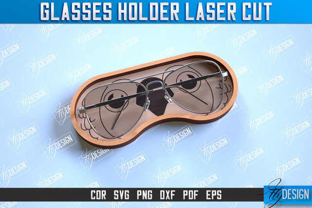 Glasses Holder Laser Cut | Eyeglass Stand | Animal Face | CNC File SVG Fly Design 