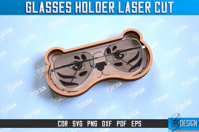 Glasses Holder Laser Cut | Eyeglass Stand | Animal Face | CNC File SVG Fly Design 