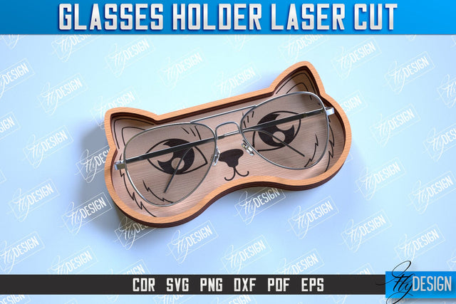 Glasses Holder Laser Cut | Eyeglass Stand | Animal Face | CNC File SVG Fly Design 