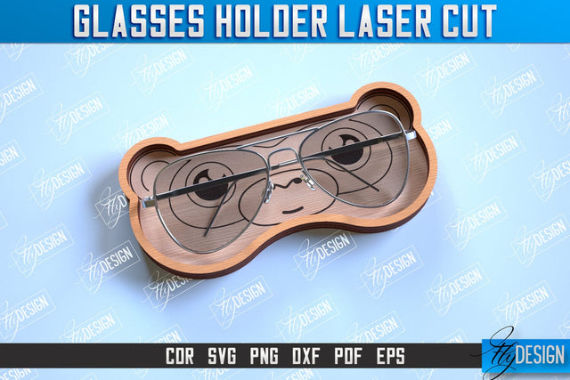 Glasses Holder Laser Cut | Eyeglass Stand | Animal Face | CNC File SVG Fly Design 