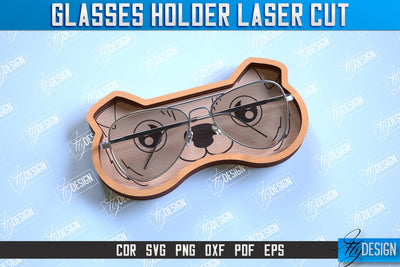 Glasses Holder Laser Cut | Eyeglass Stand | Animal Face | CNC File SVG Fly Design 