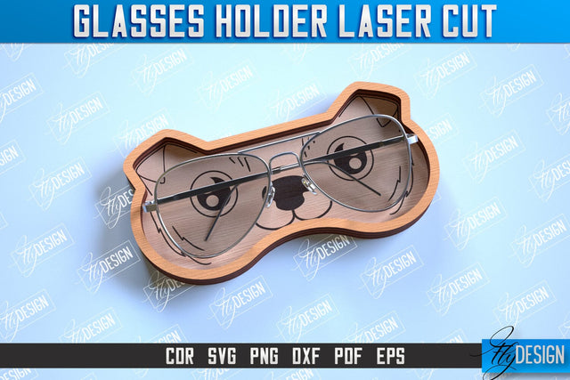 Glasses Holder Laser Cut | Eyeglass Stand | Animal Face | CNC File SVG Fly Design 