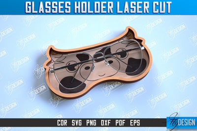 Glasses Holder Laser Cut | Eyeglass Stand | Animal Face | CNC File SVG Fly Design 