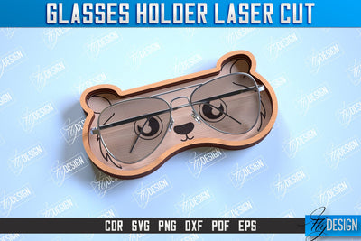 Glasses Holder Laser Cut | Eyeglass Stand | Animal Face | CNC File SVG Fly Design 