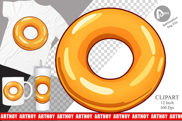 Glazed Donut Clipart Sublimation artnoy 