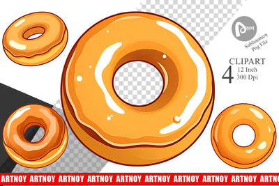 Glazed Donut Clipart Sublimation artnoy 