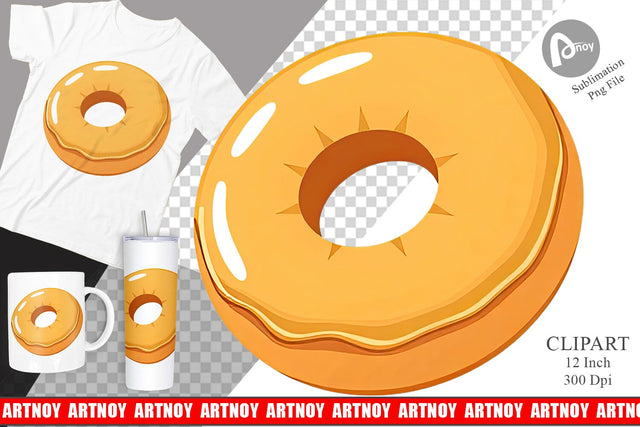 Glazed Donut Clipart Sublimation artnoy 