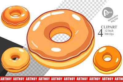 Glazed Donut Clipart Sublimation artnoy 