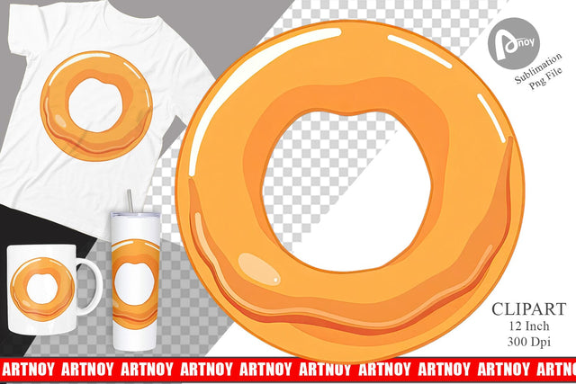 Glazed Donut Clipart Sublimation artnoy 