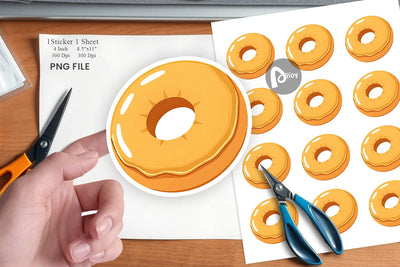 Glazed Donut Sticker Sublimation artnoy 