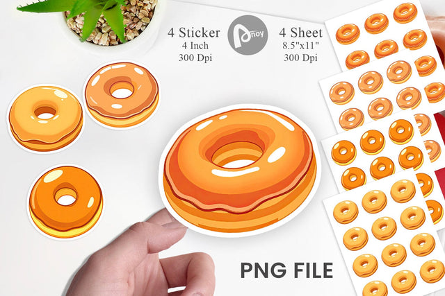 Glazed Donut Sticker Sublimation artnoy 