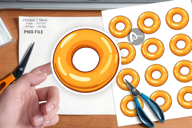 Glazed Donut Sticker Sublimation artnoy 