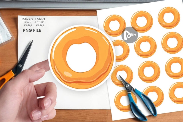 Glazed Donut Sticker Sublimation artnoy 