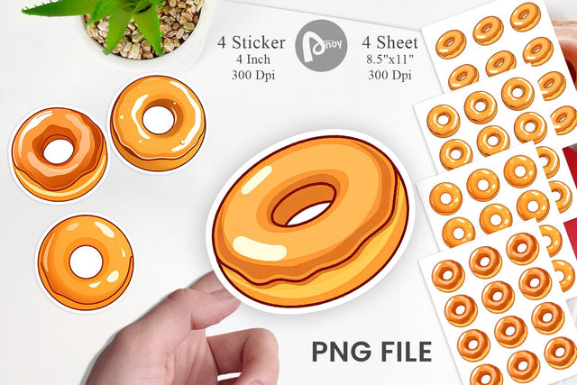 Glazed Donut Sticker Sublimation artnoy 