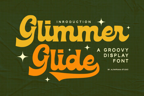 Glimmer Glide - Groovy Font Font Alpaprana Studio 