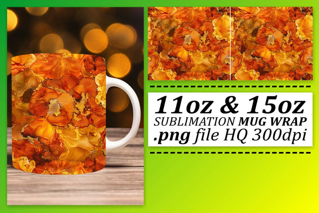 Glimmering Marble Texture Mug Wrap, Sublimation, 11oz 15oz Sublimation afrosvg 