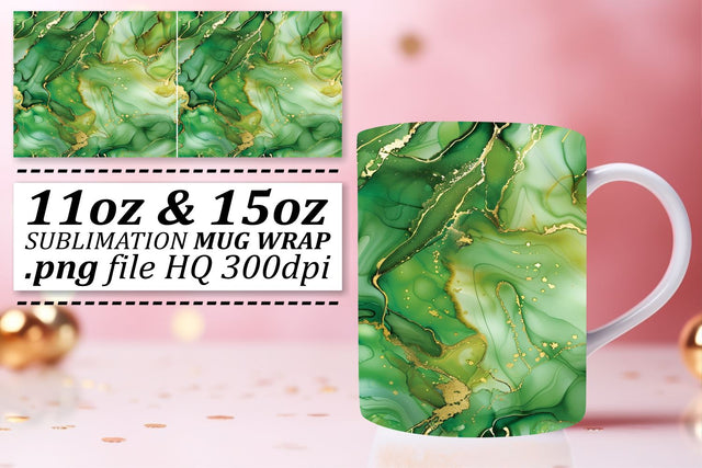 Glimmering Marble Texture Mug Wrap, Sublimation, 11oz 15oz Sublimation afrosvg 