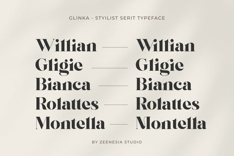 Glinka Font Zeenesia Std 