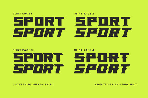 Glint Race Font ahweproject 