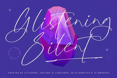 Glistening Silent - Modern Stylish Script Font Letterena Studios 